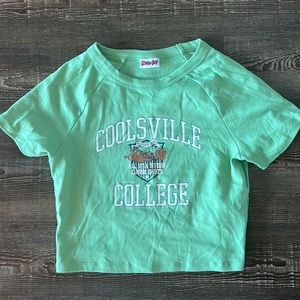 green Coolsville College scooby doo cropped t shirt